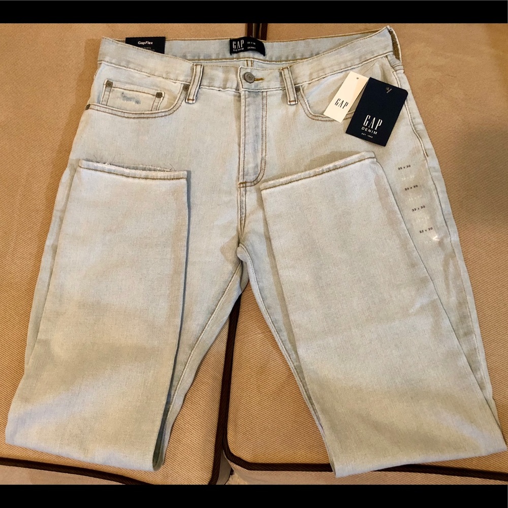 GAP Denim GapFlex 33x30 Skinny Bleach Blue